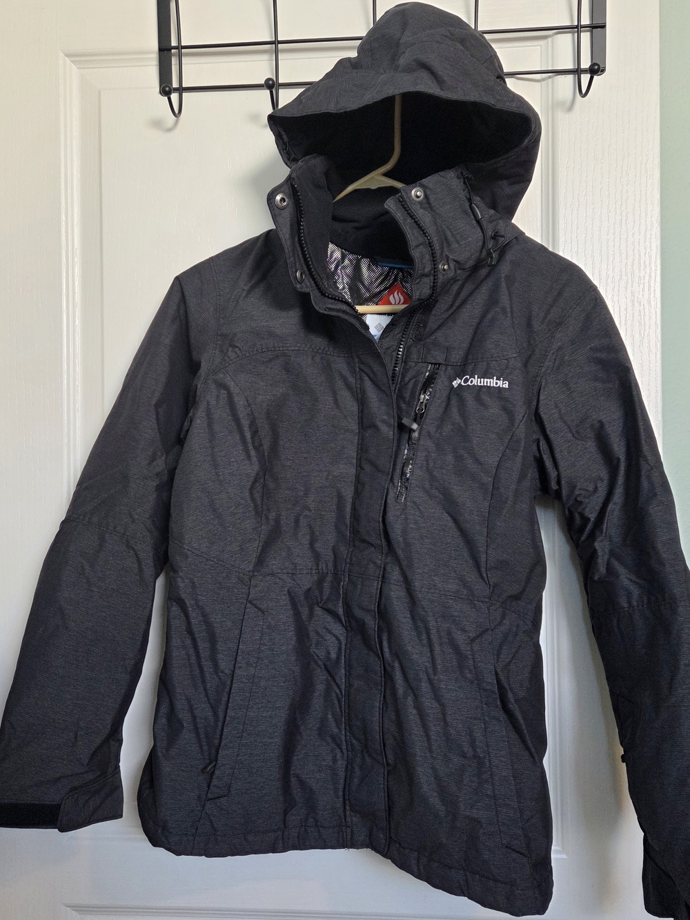 Columbia Women's Dark Charcoal Hooded Ski Jacket